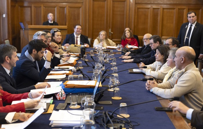 Sesión, ayer, de la Comisión de Constitución y Códigos del Senado. · Foto: Ernesto Ryan