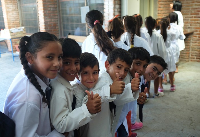 Primer día de clases. Escuela 355 de Paso de la Arena (archivo, 2017)  · Foto: Pablo Vignali