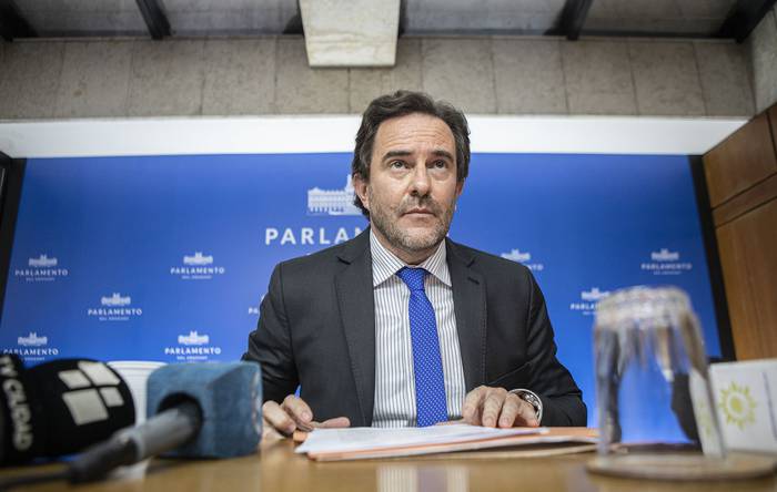Germán Cardoso, el 1 de noviembre, en el Parlamento. · Foto: .
