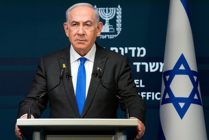 Benjamin Netanyahu durante una conferencia de prensa en Jerusalén el 2 de setiembre. · Foto: Ohad Zwigenberg, pool, AFP