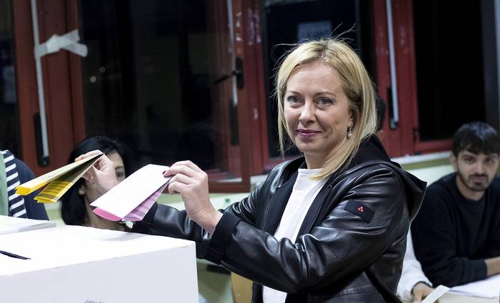 Giorgia Meloni vota en Roma, Italia (25.09.2022). · Foto: Massimo Percossi, Efe