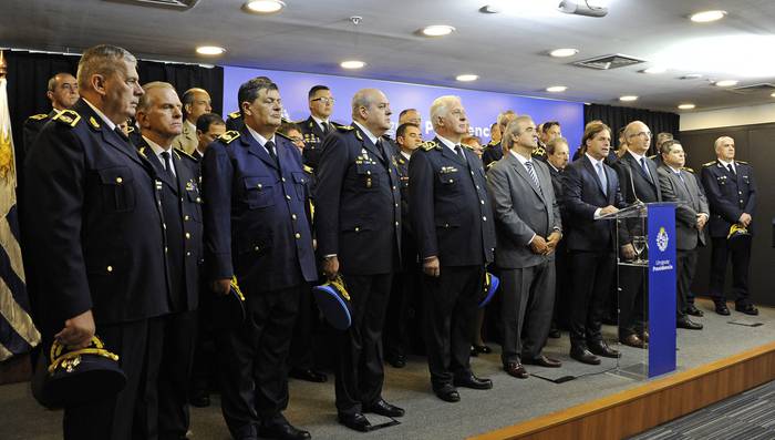 Acto de nombramiento de jefes de policía en la Torre Ejecutiva (archivo, marzo de 2020) · Foto: Walter Paciello, Presidencia