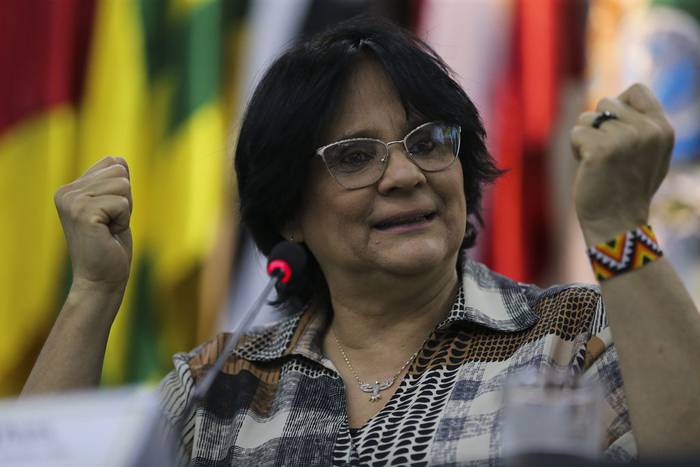 La ministra de la Mujer, la Familia y los Derechos Humanos, Damares Alves. · Foto: José Cruz, Agência Brasil