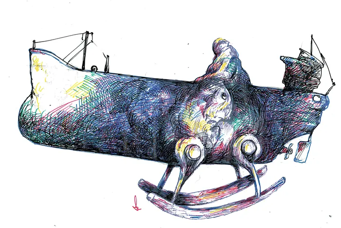 Foto principal del artículo 'Cinco años de la interpelación por la entrega del puerto de Montevideo' · Ilustración: Ramiro Alonso