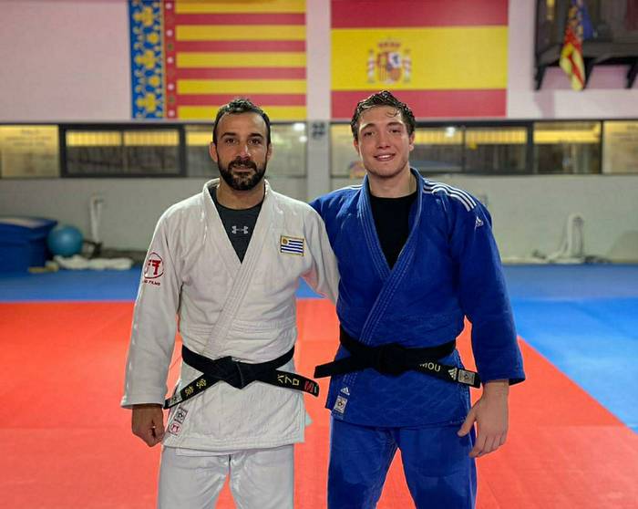 Mikael Aprahamian y Rodrigo Gamou. Foto: Federación Uruguaya de Judo.