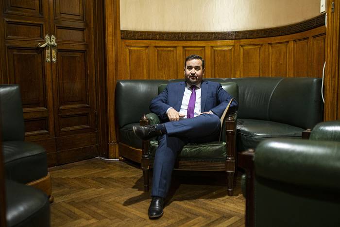Sebastián Cal en el Palacio Legislativo. · Foto: .