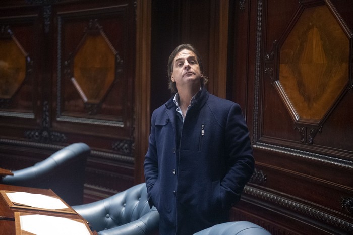 Luis Lacalle Pou en la Cámara de Senadores (archivo, agosto de 2024). · Foto: Alessandro Maradei