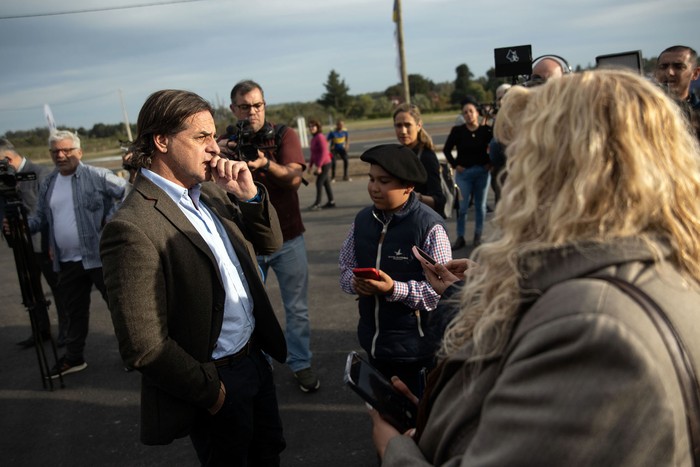 Luis Lacalle Pou, en la inauguración de la doble vía en la ruta 8. · Foto: Mara Quintero