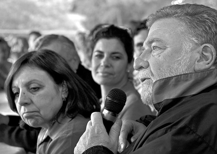 Ana Olivera, Adriana Pena y Walter Zimmer, el sabado, durante el encuentro del presidente Jose Mujica con el Congreso de Intendentes. · Foto: Secretaria de Comunicación Social, s/d de autor