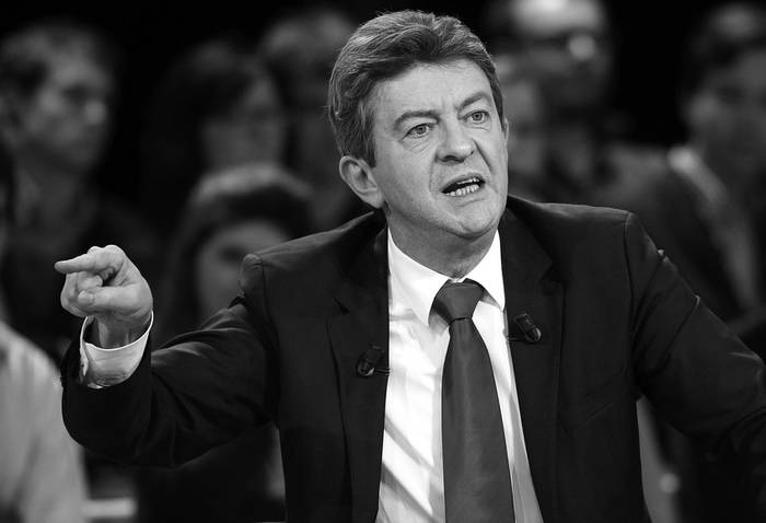 Jean-Luc Mélenchon, durante un debate televisado en París. · Foto: Thomas Samson, Efe