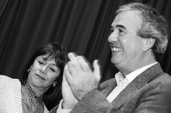 Ana Lía Piñeyrúa y Luis Alberto Heber cuando presentaron oficialmente sus precandidaturas. (archivo, junio de 2012 · Foto: Nicolás Celaya