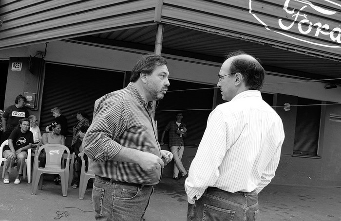 Jorge Gandini y Javier de Haedo, durante la campaña hacia las elecciones municipales. (archivo, febrero de 2010) · Foto: Victoria Rodríguez