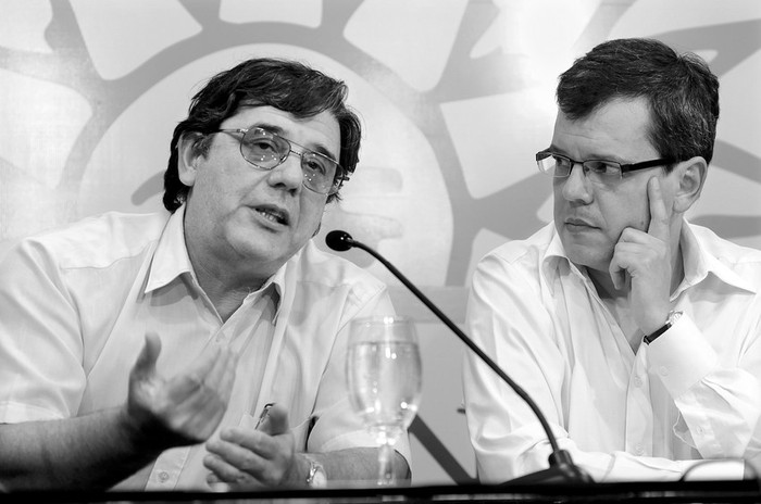 Daoiz Uriarte y Gustavo Leal, ayer, en la Torre Ejecutiva. · Foto: Nicolás Celaya