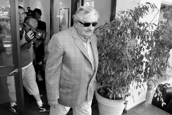 El presidente José Mujica, el domingo, a su regreso de Brasil. El presidente José Mujica, el domingo, a su regreso de Brasil.