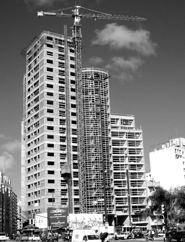 Construcción en Montevideo. (archivo, abril de 2008) · Foto: Fernando Morán