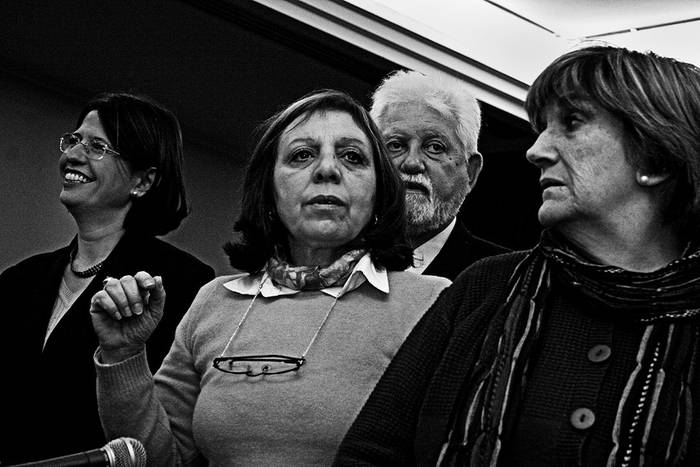 Eleonora Bianchi, Ana Olivera, Ricardo Prato y María Sara Rivero, ayer, en la presentación del nuevo gabinete municipal. · Foto: Victoria Rodríguez