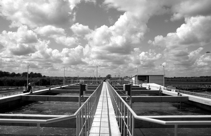 Planta de tratamiento de aguas residuales construida por OSE en Canelones. (archivo, setiembre de 2007) · Foto: Ricardo Antúnez