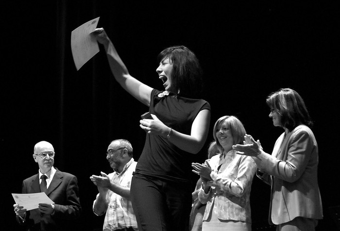 Entrega de diplomas a egresados del IPA, ayer, en la sala mayor del Auditorio Nacional Adela Reta del SODRE. · Foto: Nicolás Celaya