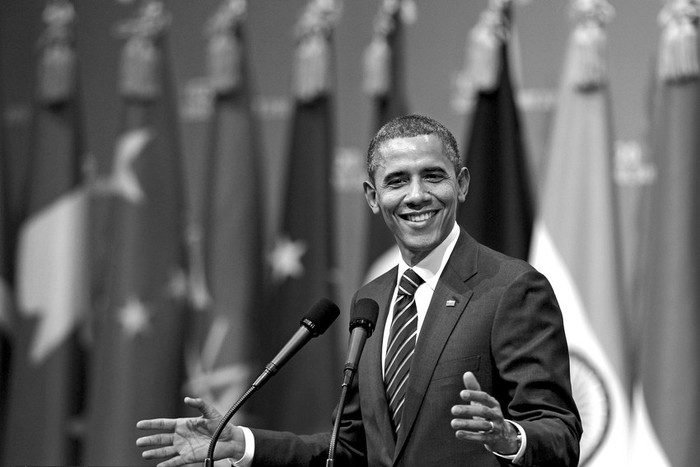 El presidente estadounidense, Barack Obama, comenta las conclusiones de la cumbre del G20 durante la rueda de prensa celebrada en el centro de convenciones COEX, en Seúl, el viernes. · Foto: Efe, Stephen Morrison