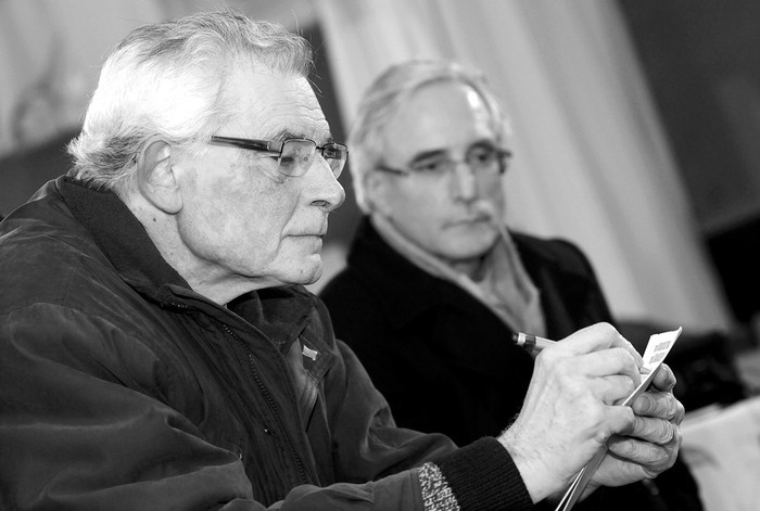 Ernesto Agazzi y Eduardo Lorier, durante un encuentro de intercambio sobre la coyuntura del Frente Amplio, organizado por el partido por la victoria del pueblo. (archivo, julio de 2007) · Foto: Nicolás Celaya