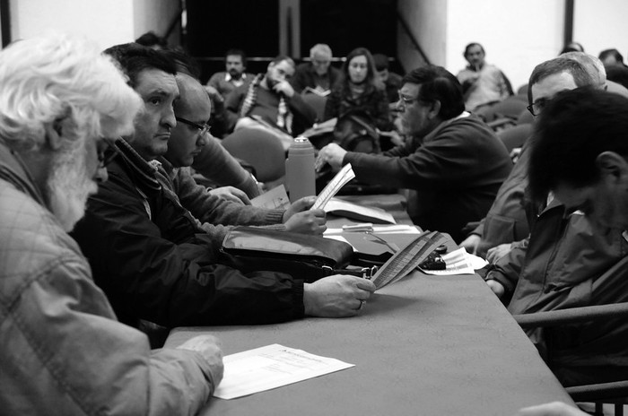 Sesión de la Mesa Representativa del PIT-CNT. (archivo, junio de 2011) · Foto: Victoria Rodríguez