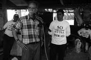 Nicolàs Esteves en los festejos de los 50 años del sindicato UTAA, el sábado, en Bella Unión.