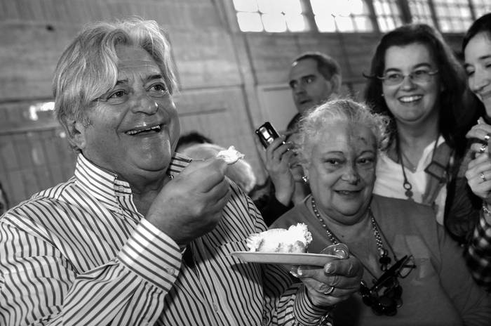 Luis Alberto Lacalle, el sábado, cuando celebró sus 70 años. · Foto: Nicolás Celaya