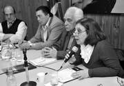 Ana Olivera, ayer, en la sede del Frente Amplio