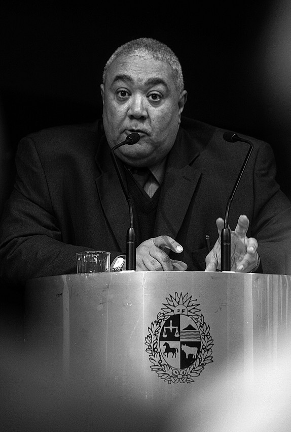 Romero Rodríguez durante el acto de celebración de los 17 años de Mundo Afro en la Torre
Ejecutiva. (archivo, junio de 2006) · Foto: Fernando Morán