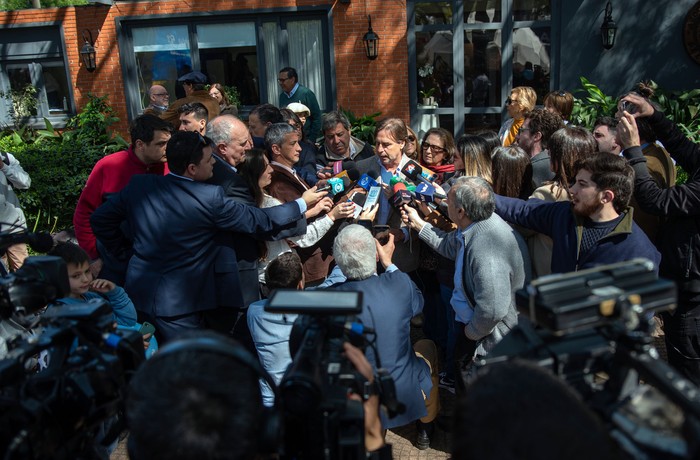 Luis Lacalle Pou en rueda de prensa en el Prado (archivo, setiembre de 2024). · Foto: Martín Varela Umpiérrez