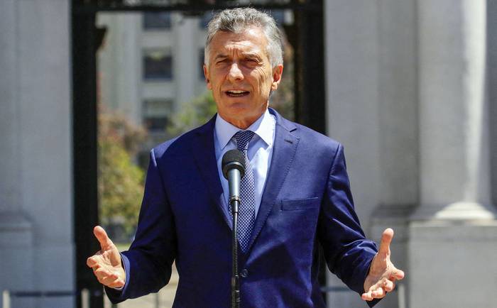 Mauricio Macri, el miércoles, en el palacio presidencial de La Moneda, en Santiago. · Foto: Javier Salvo, Aton Chile, AFP