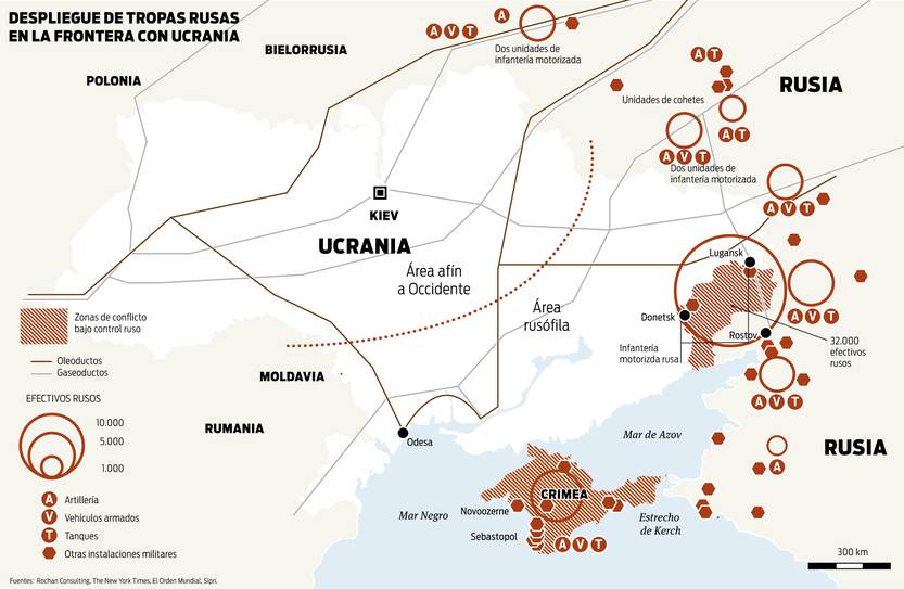 Mapa Ucrania Rusia