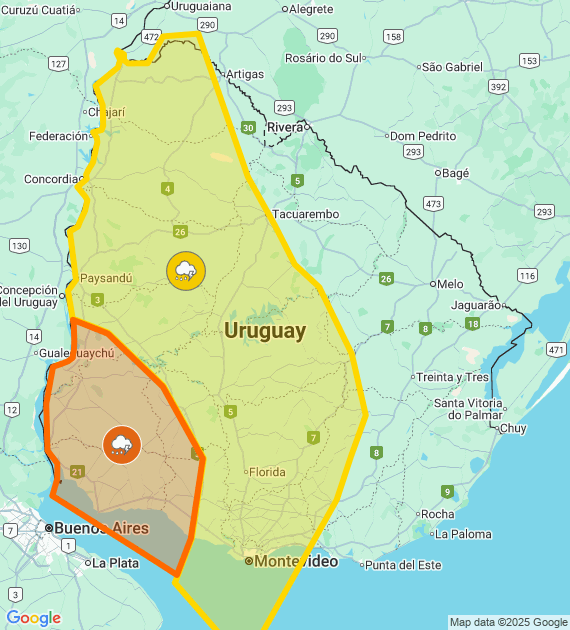 Doble alerta Inumet 1° de agosto