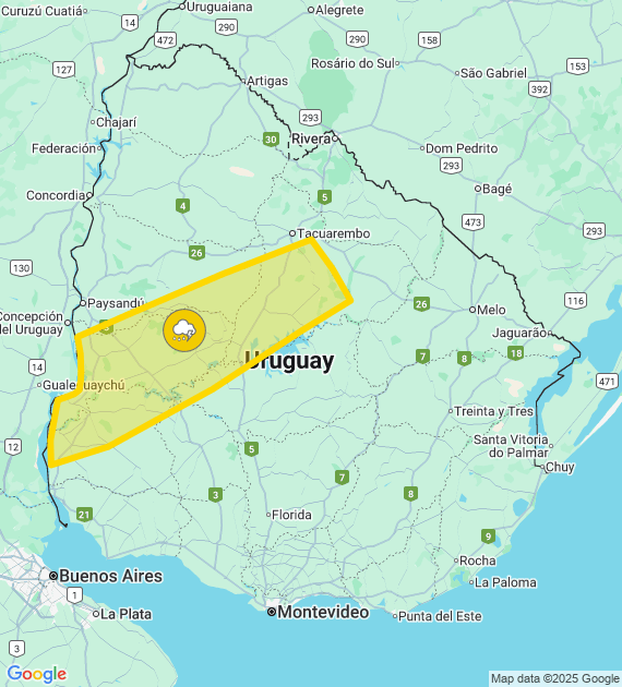 alerta Inumet 27/12 2