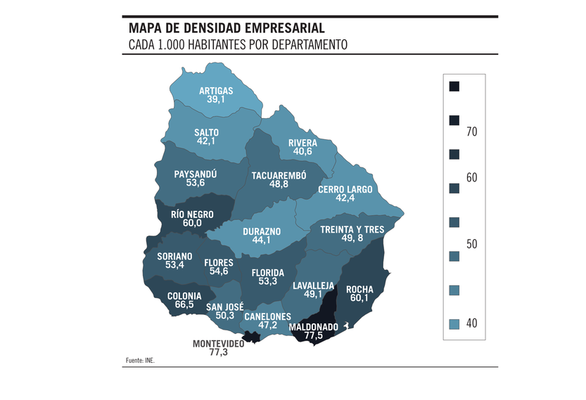 Mapa de densidad empresarial