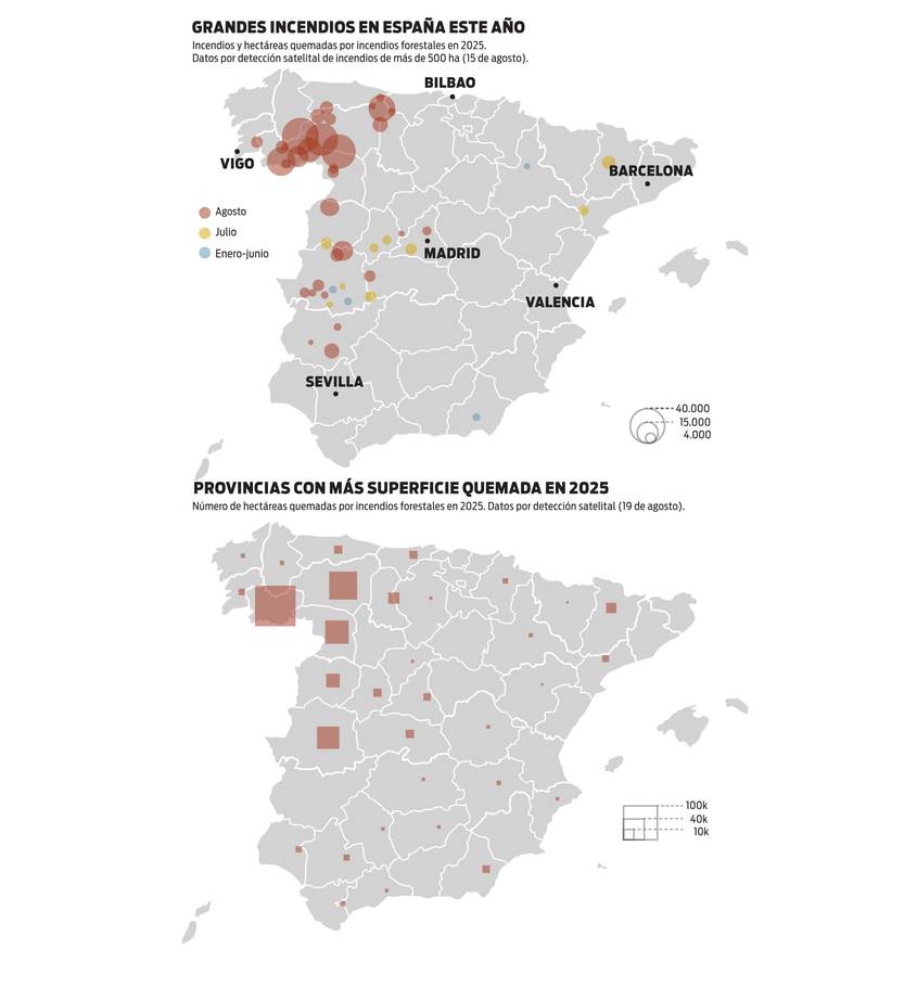 Mapas incendios España