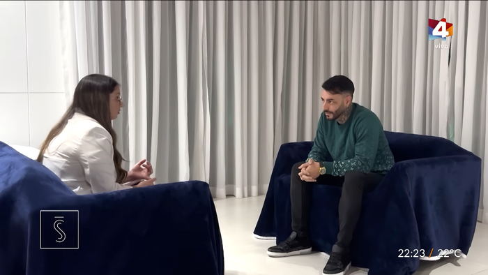 Captura de pantalla del programa Santo y Seña, durante la entrevista a Sebastián Marset.