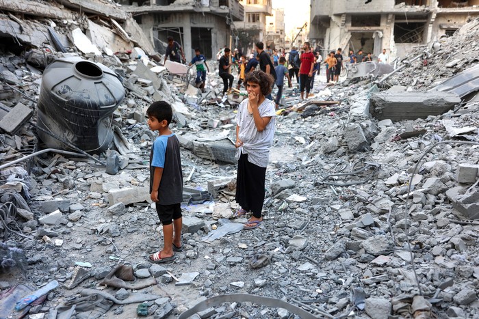 El barrio Sheikh Radwan, de la ciudad de Gaza, destruido, el 11 de agosto, tras el bombardeo israelí. · Foto: Omar Al-Qattaa, AFP