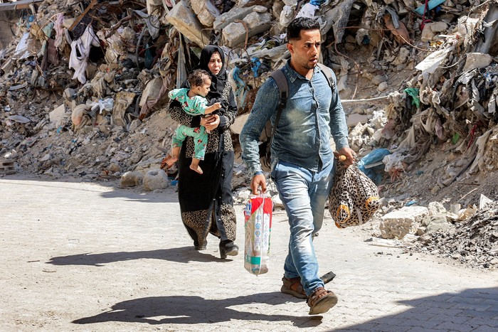 Parte occidental del campamento de refugiados palestinos de Yabalia, el 9 de octubre, en el norte de la Franja de Gaza. · Foto: Omar Al-Qattaa, AFP