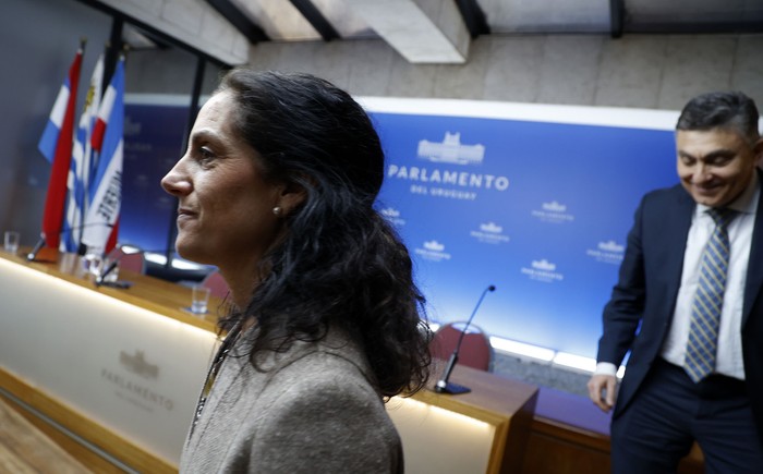 Azucena Arbeleche e Isaac Alfie, en el Parlamento (29.08.2023). · Foto: Camilo dos Santos