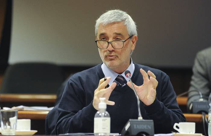 Alejandro Irastorza, subsecretario del Ministerio de Economia y Finanzas, este miércoles, en el Parlamento. · Foto: Federico Gutiérrez