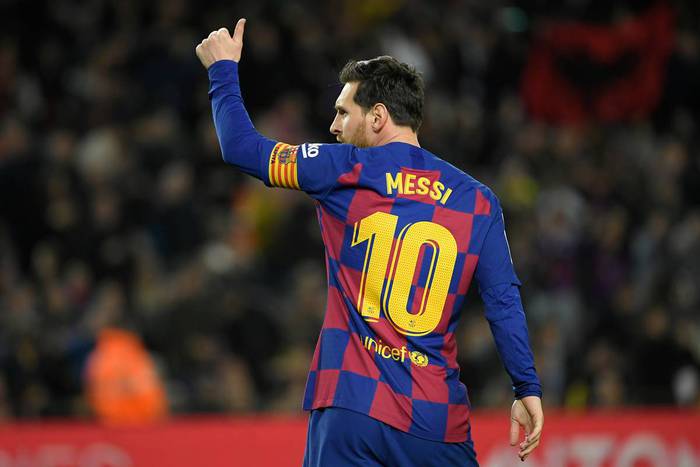 Lionel Messi, en el estadio Camp Nou, de Barcelona (archivo, marzo de 2020). · Foto: Lluis Gene, AFP