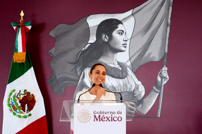 Claudia Sheinbaum, presidenta de México, el 22 de diciembre de 2024, en el estado de Sinaloa, México. · Foto: Presidencia de Mexico