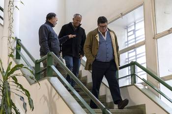 Representantes de las gremiales agropecuarias, el 29 de julio, en el Ministerio de Ganaderia. · Foto: Gianni Schiaffarino