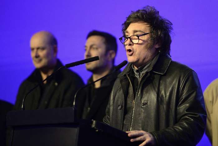 Javier Milei , el 7 de setiembre, en La Plata, Buenos Aires. · Foto: AFP