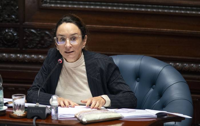 Carmen Sanguinetti en la Cámara de Senadores (10.05.2023). · Foto: Alessandro Maradei