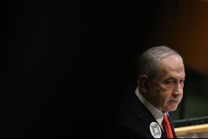 Benjamin Netanyahu durante su discurso en la Asamblea General de la ONU, en Nueva York. · Foto: Angela Weiss, AFP