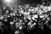 Los jugadores de Peñarol, durante los festejos por la obtención del título de campeón del Uruguayo.