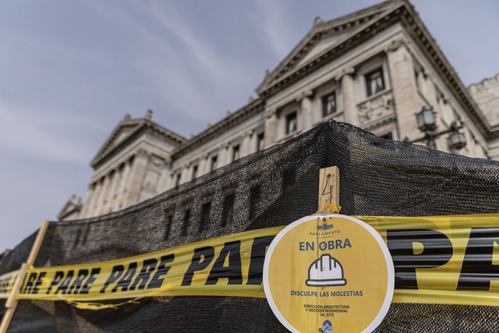 Obras de remodelación del Palacio Legislativo (archivo, setiembre de 2024). · Foto: Ernesto Ryan