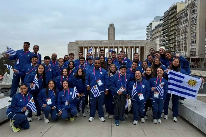 Delegación uruguaya el 12 de setiembre en Rosario, Argentina. · Foto: Comité Olímpico Uruguayo